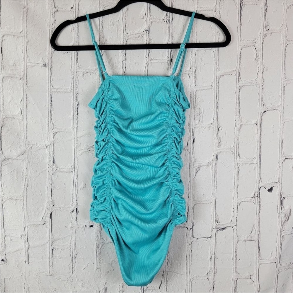 3 for $50🎉Free People on your side corsican coast blue ruched side bodys…
